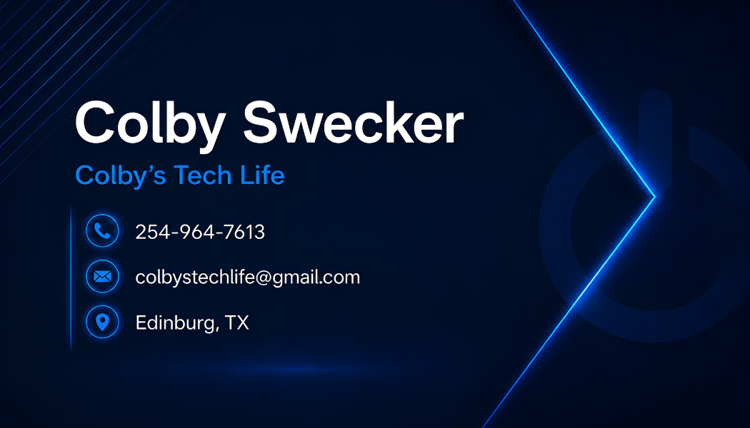 Colby's Tech Life business card